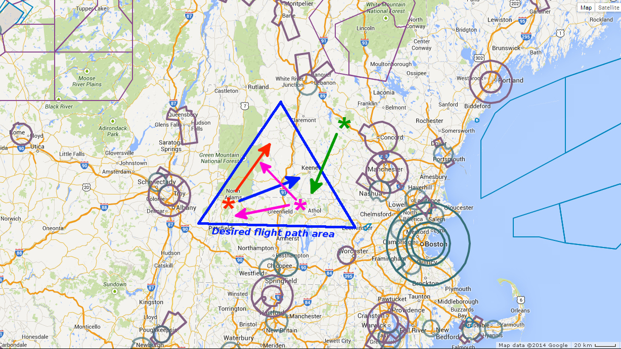 Airspace map for balloon launch