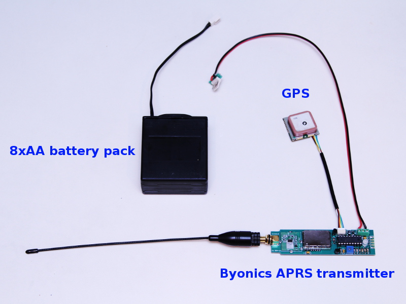 Byonics APRS with GPS and battery pack